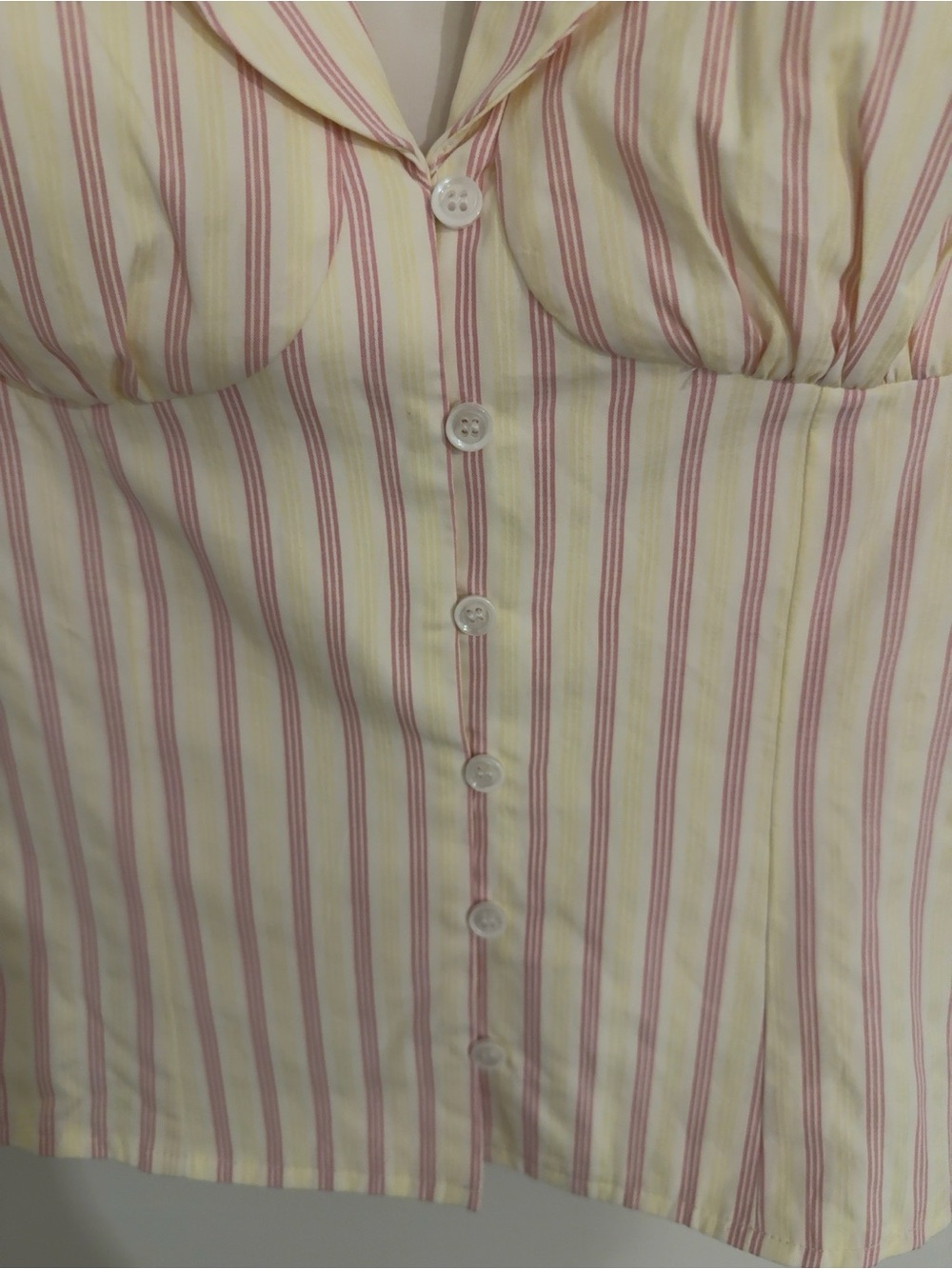 NWT Princess Polly Ellis Island Pink Stripe Collared Top US 6 Coastal Preppy - Picture 4 of 10